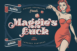 Maggie's Luck - Layered Display Font, a Serif Font by Gleb Guralnyk