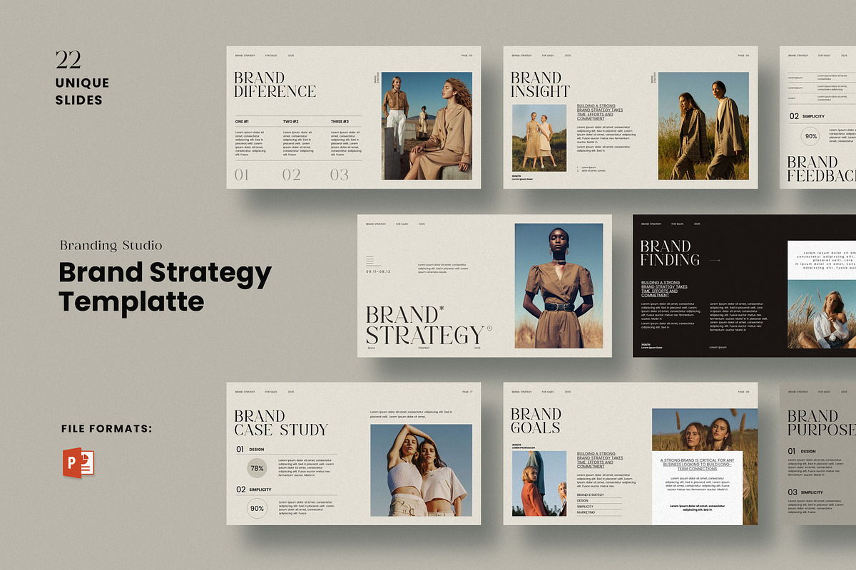 Brand Strategy PowerPoint Template, a Presentation Template by Dream-Lab (Photo 1 of 9)