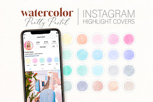Pastel Watercolor Instagram Icons