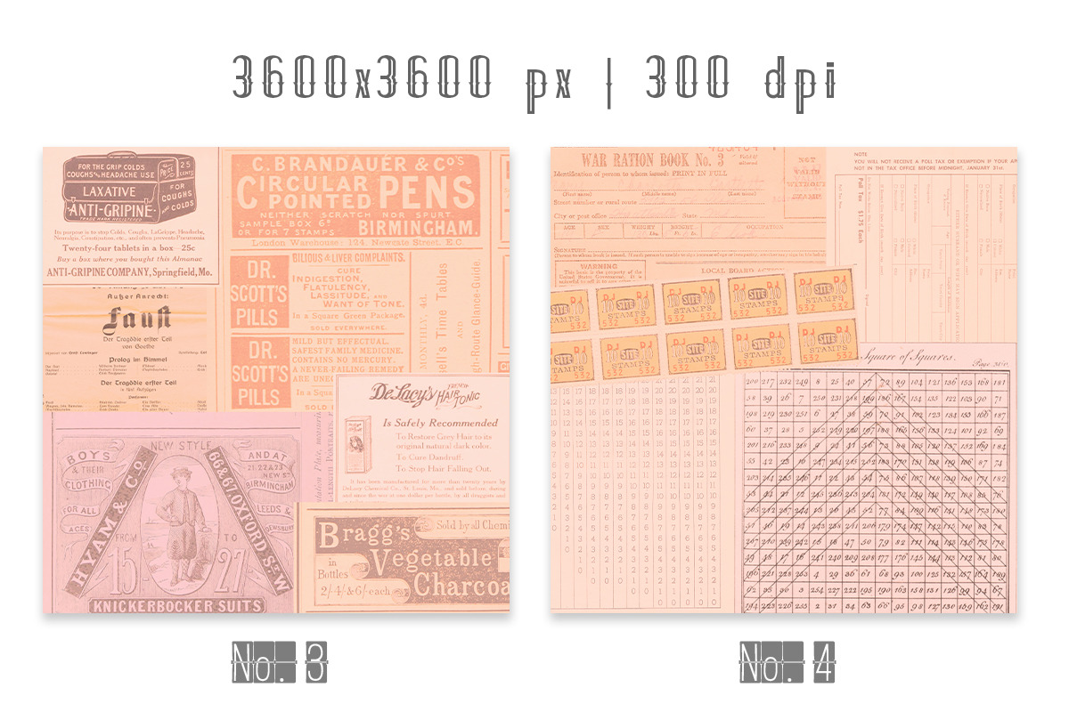 Vintage Ephemera Collage Papers PINK, a Texture Graphic by Jennadesigns (Photo 4 of 8)