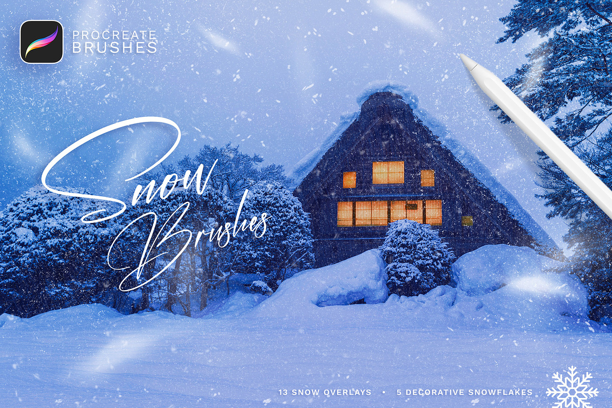 Snow Procreate Brushes, a Brush Add-On by Andrew Skoch Design (Photo 1 of 10)