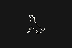 Dog Pet Animal Line Art Style Logo