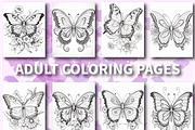 Butterfly Coloring Pages for Adults, an Education Illustration by Design Zone (Thumbnail 4 of 7)