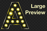 Retro alphabet in black with bulbs, an Object Graphic by MariiaVD (Thumbnail 3 of 6)