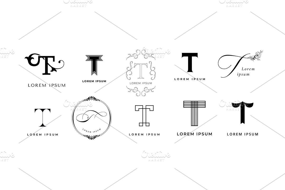 Creative T emblem. Letter t monogram, an Object Illustration by winwin.art