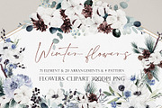Watercolor flower - Winter flowers, an Illustration by Beigetime (Thumbnail 1 of 8)