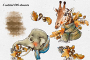 Fall animals clipart, an Animal Illustration by Belusuab (Thumbnail 7 of 10)