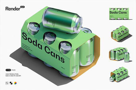 Soda / Beer Packaging Mockup, a Packaging Mockup by Renderteam