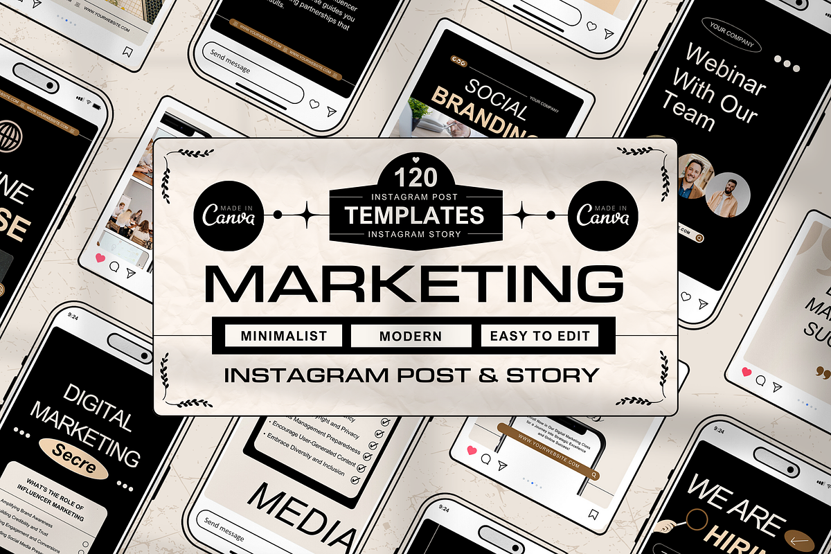 120 Simple Marketing Instagram Canva, a Social Media Template by Branding Victory STD (Photo 1 of 10)