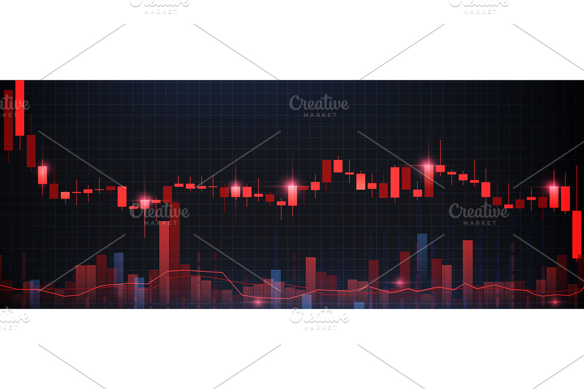 Stock market decline graph, red, a Finance Illustration by art PVP - market