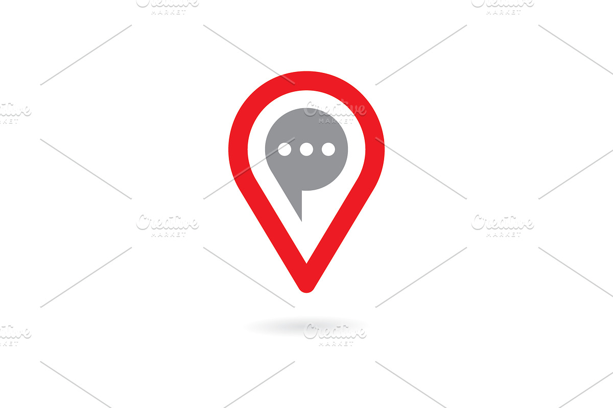 Abstract location pin logo icon, a Graphic by T.Vooka
