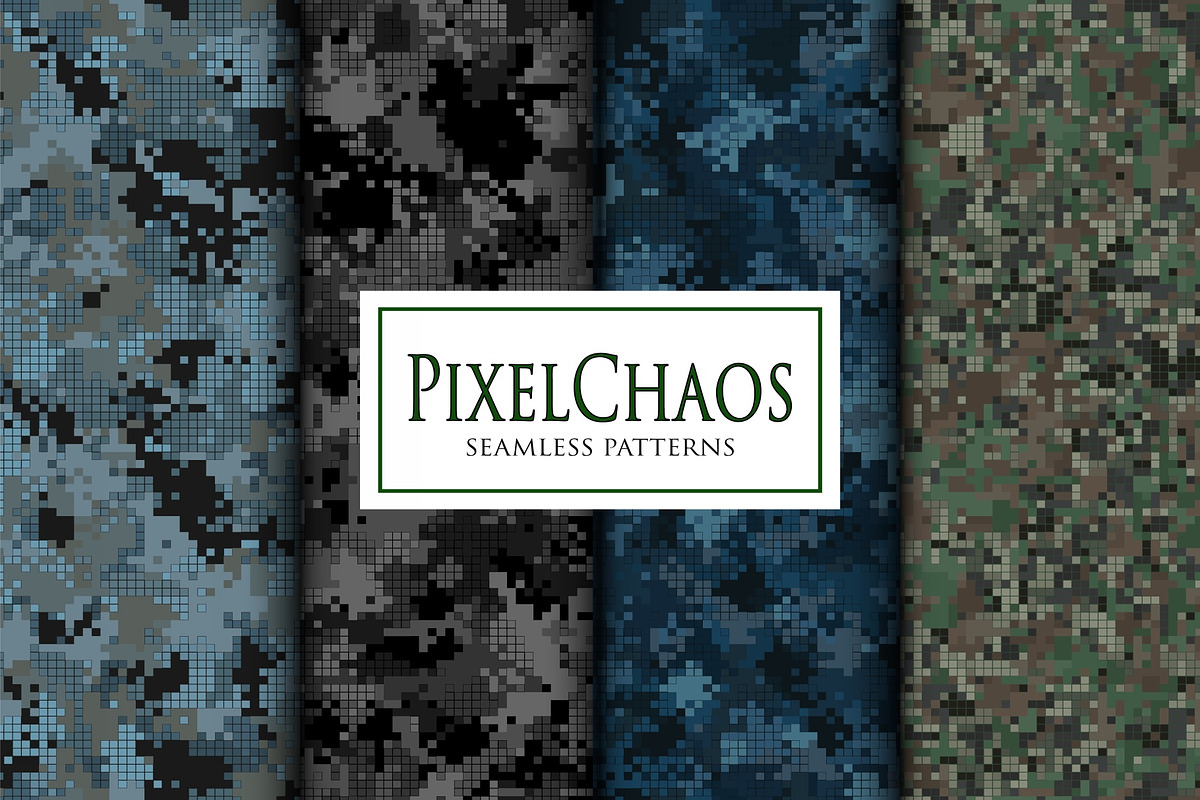 Pixel chaos digital camo patterns, a Pattern Graphic by ArchonDigitalShop (Photo 2 of 11)