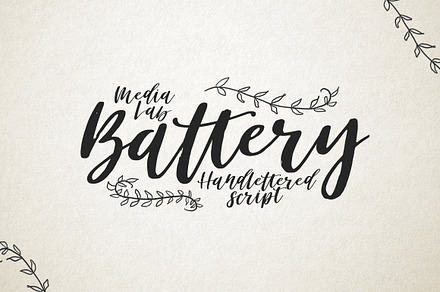 Battery Script, a Handwritten Font by supfonts
