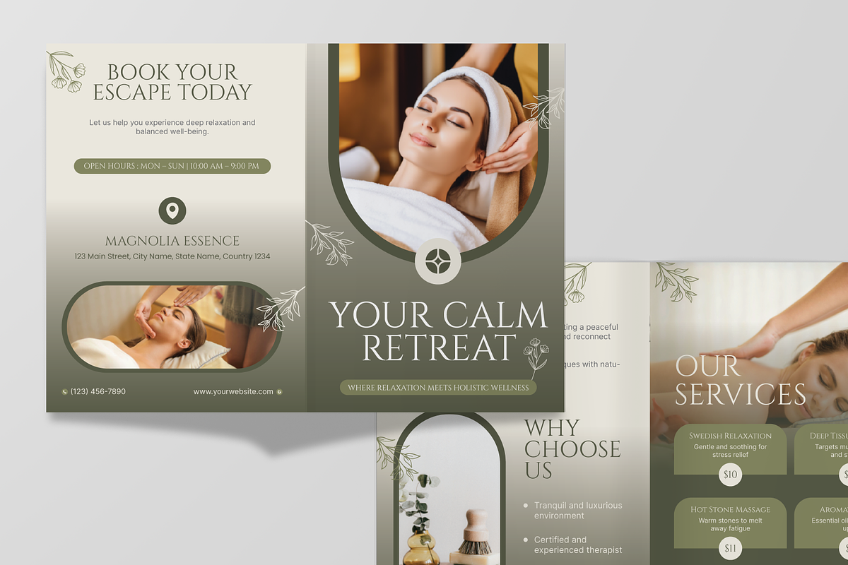 Spa Wellness Service Bifold Brochure, a Brochure Template by Annora Studio (Photo 6 of 6)