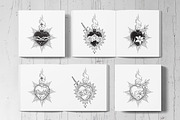 Holy Hearts Hand Drawn Vector Arts, a Decorative Illustration by Croisy (Thumbnail 4 of 7)