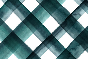 Diagonal Plaid In Dark Teal Green