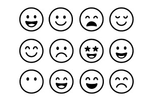 Smiling faces emoticon, an Object Illustration by Lemberg Vector
