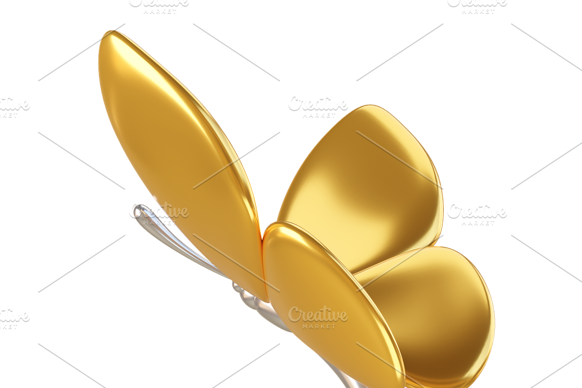 Cute 3D golden Butterflies icons, an Animal 3D Model by Hannet (Photo 5 of 5)