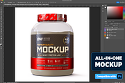 5lb Whey Protein Jar Mockup C3-Pro, a Packaging Mockup by Design Warlord (Thumbnail 2 of 16)