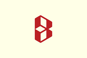 Letter B box logo design