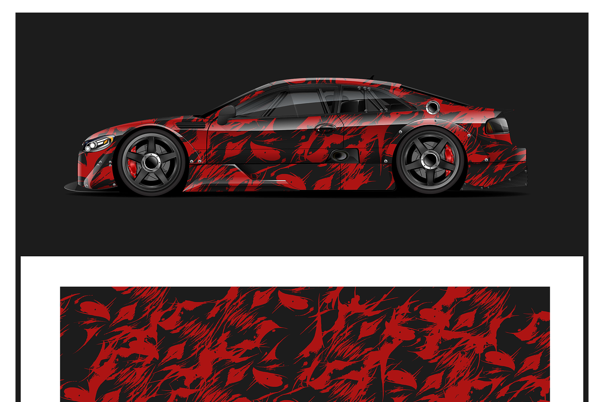 Dynamic Racing Car Wrap Design, a Transportation Illustration by CarWrap design (Photo 3 of 4)
