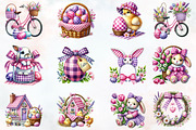 Pink Easter Gingham Clipart, an Illustration by RobertsArt (Thumbnail 4 of 7)