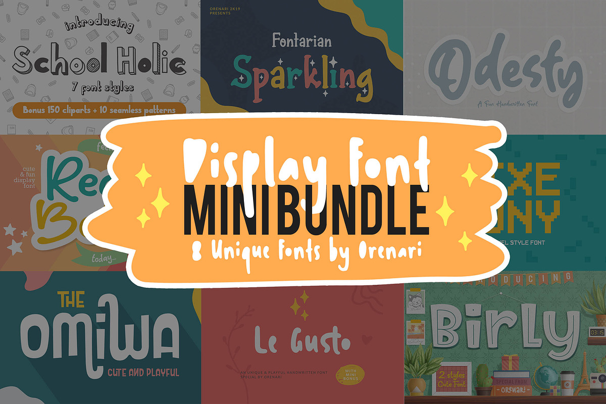 Display Font Mini Bundle By Orenari