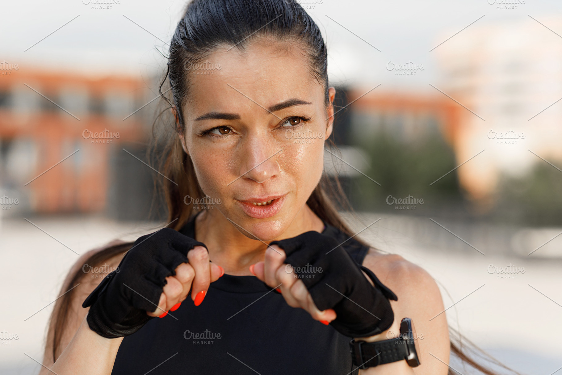 Close up portrait of sportswoman, a Sports & Recreation Photo by Artem Varnitsin