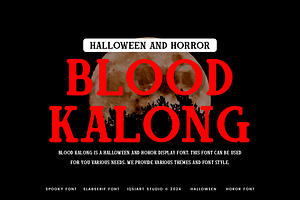 Blood Kalong - Halloween Horror Font, a Sans Serif Font by Iqsiart Studio