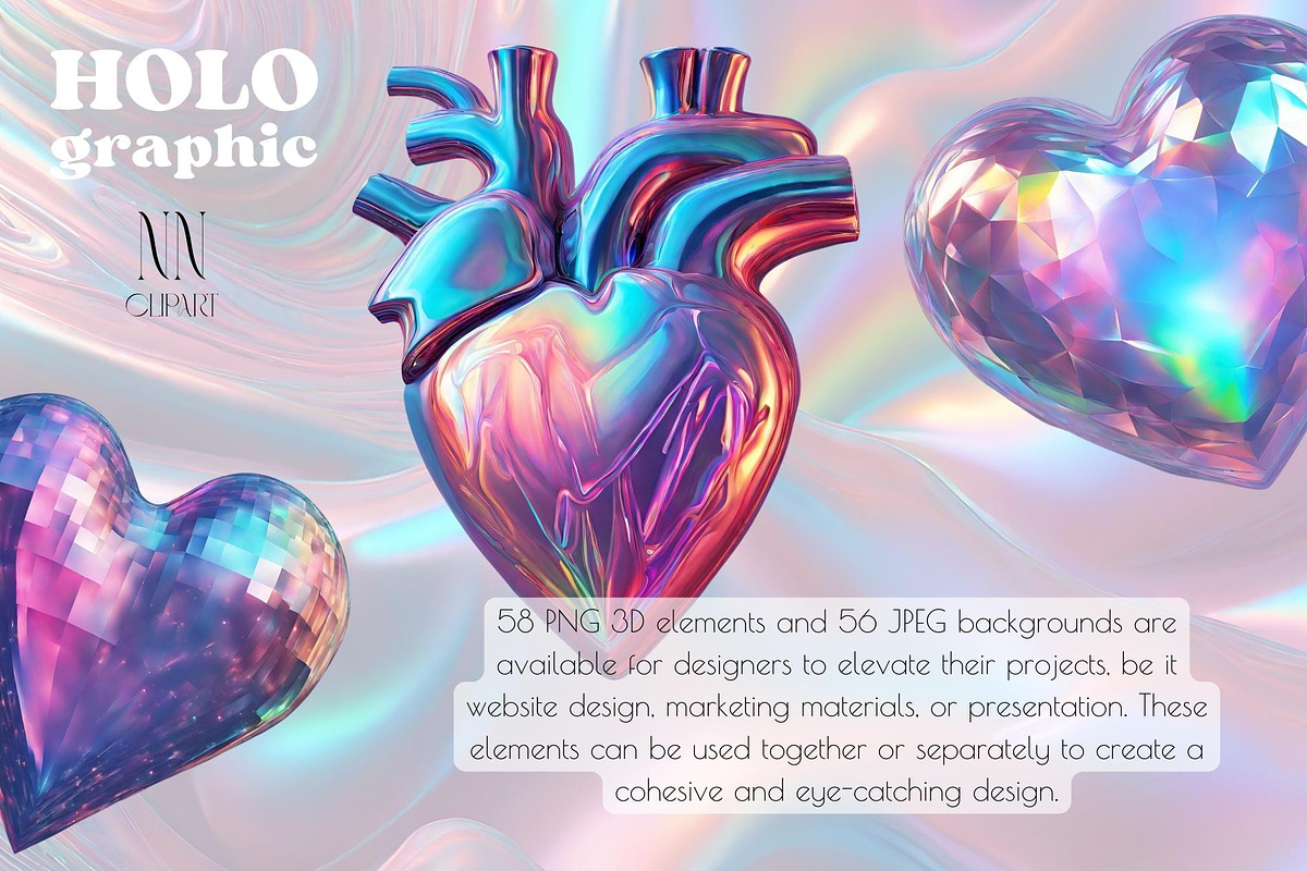 Holographic Iridescence shapes, an Object Graphic by NNclipart (Photo 7 of 10)