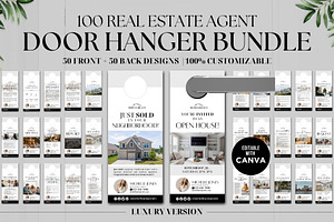 Real Estate Door Hanger Bundle Canva, a Marketing Template by CreativeVinesStore