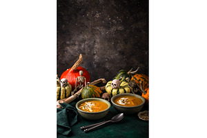 Vegetarian autumn pumpkin cream soup, a Food & Drink Photo by Yulia Furman