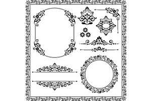 Vintage Set. Floral elements for, a Decorative Illustration by RODINA