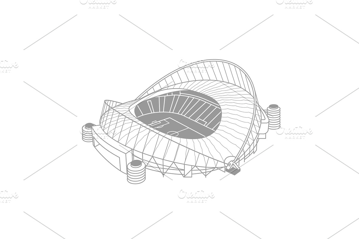 soccer stadium colored illustration, a Sport Illustration by Handy Trendy
