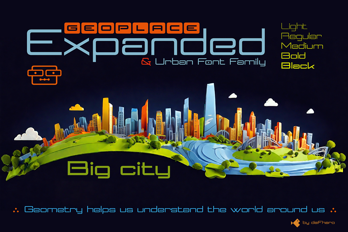 Geoplace Expanded -05 fonts, a Sans Serif Font by deFharo (Photo 7 of 13)