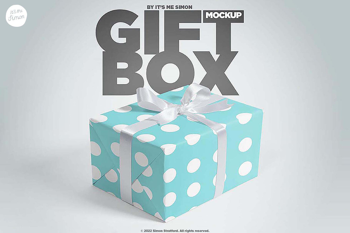 Gift Box mockup, a Packaging Mockup by Itsmesimon (Photo 1 of 7)