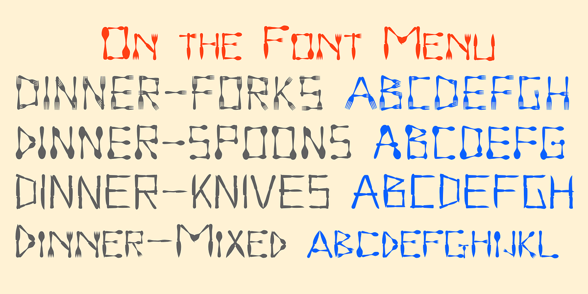 Dinner, a Font by Ingrimayne Type (Photo 2 of 8)