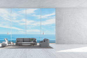 Modern interior living room containing 3d, apartment, and architecture