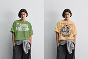 T-Shirt Mockup PSD - Female Model, a Shirt Mockup by Rymden_Fl (Thumbnail 1 of 7)