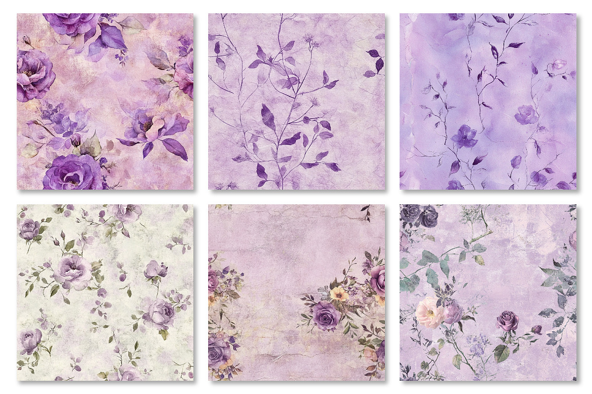 Purple Shabby Chic Digital Paper, a Texture Graphic by Dream Creation (Photo 6 of 7)