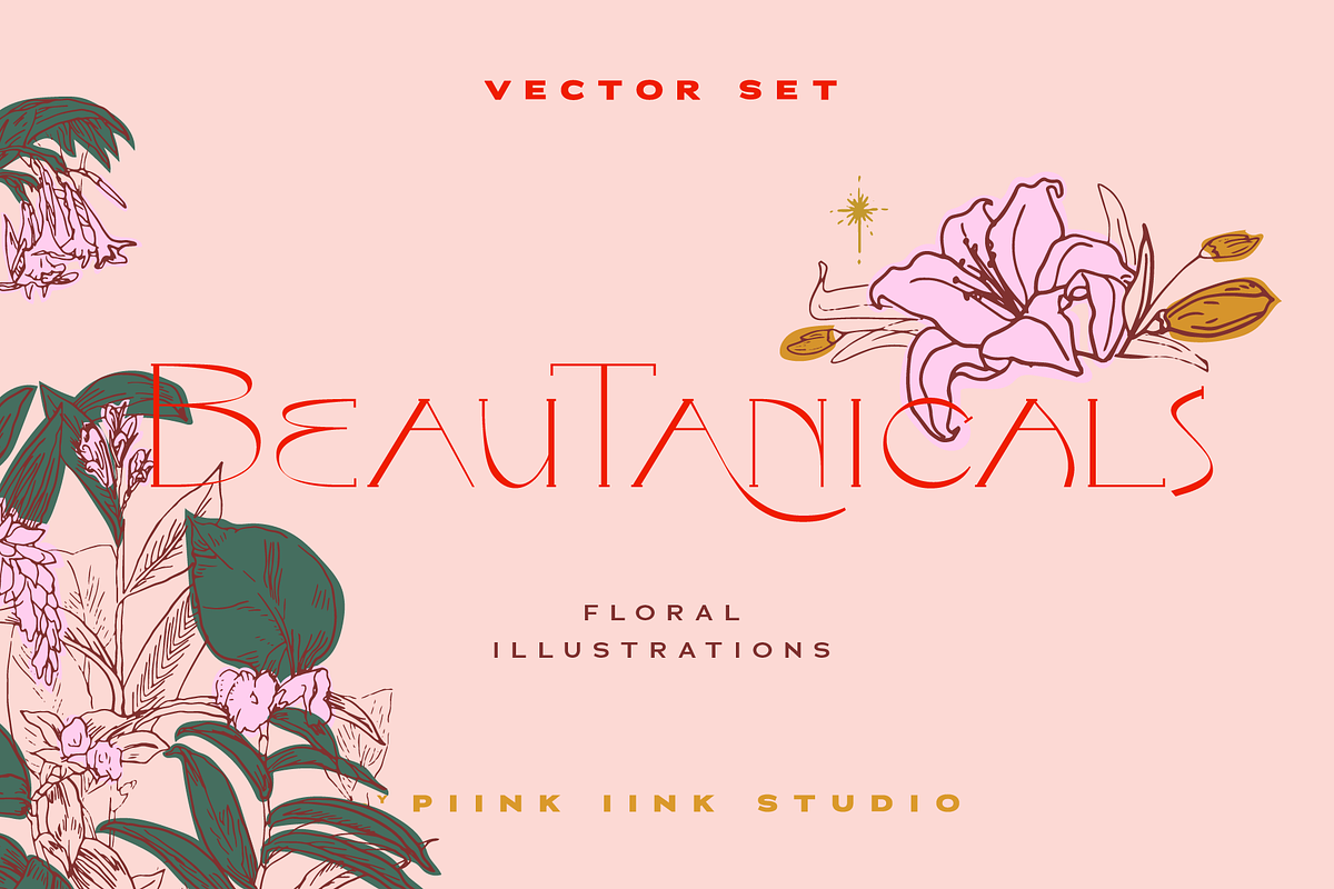 Floral Vector Set - BeauTanicals, an Illustration by PiiNK iiNK STUDiO (Photo 1 of 9)