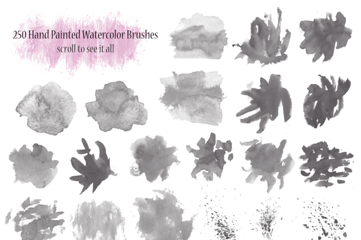 PS Watercolor Brush Kit 250 brushes preview 2