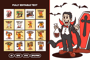 Halloween Retro Characters