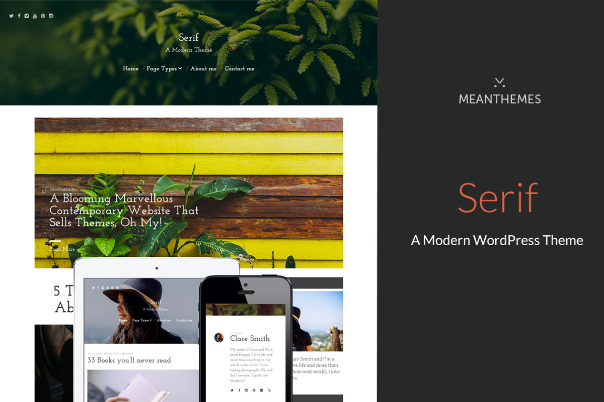 Serif - A Modern Responsive Theme, a WordPress Template by MeanThemes