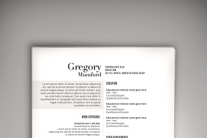 Noir And Blanc CV DOC PSD