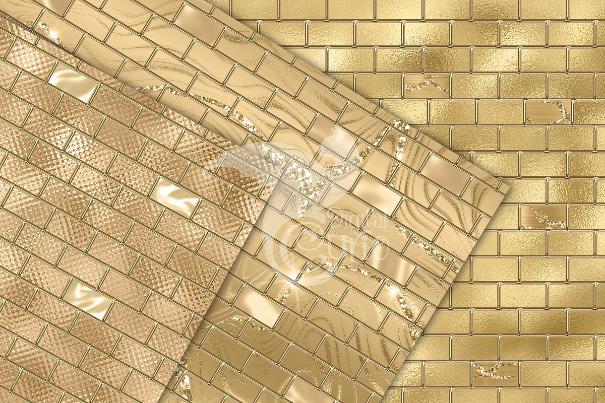 Gold Brick Walls Digital Paper, a Texture Graphic by Digital Curio (Photo 7 of 7)