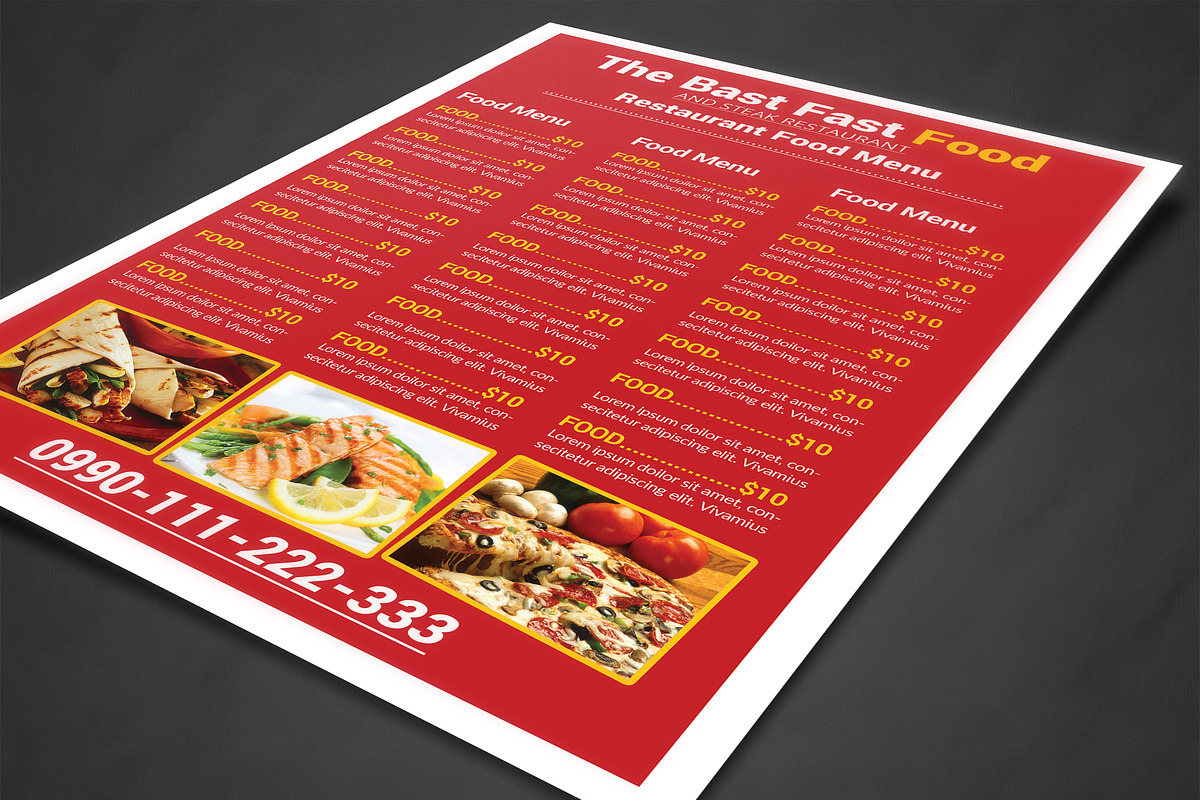 Restaurant Menu, a Flyer Template by AfzaalGraphics (Photo 2 of 4)