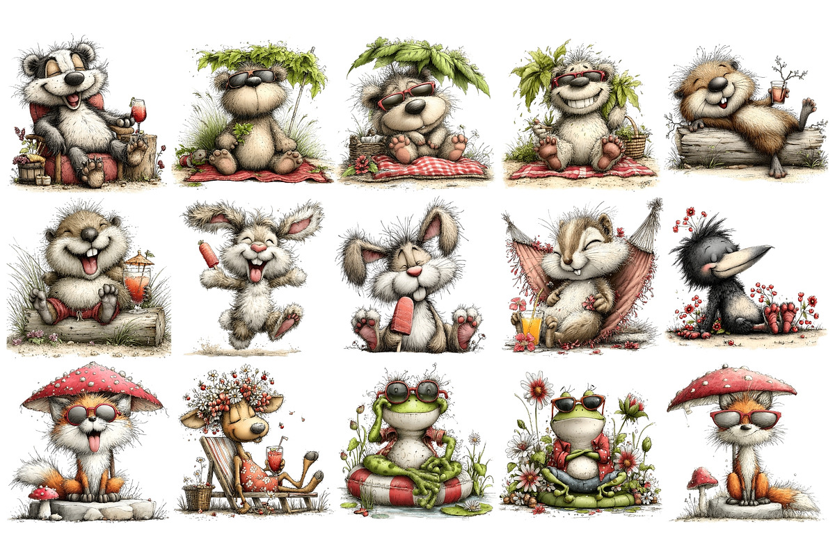 Summer Woodland PNG Clipart, an Animal Illustration by Nicolle's Colorful Art (Photo 2 of 4)