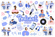 Podcast, podcasters and listeners, a Person Illustration by Fave Brush (Thumbnail 1 of 7)