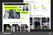 Fitness Center Landing Page, an UI Kit Template by Studio Delapan (Thumbnail 1 of 3)